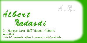 albert nadasdi business card